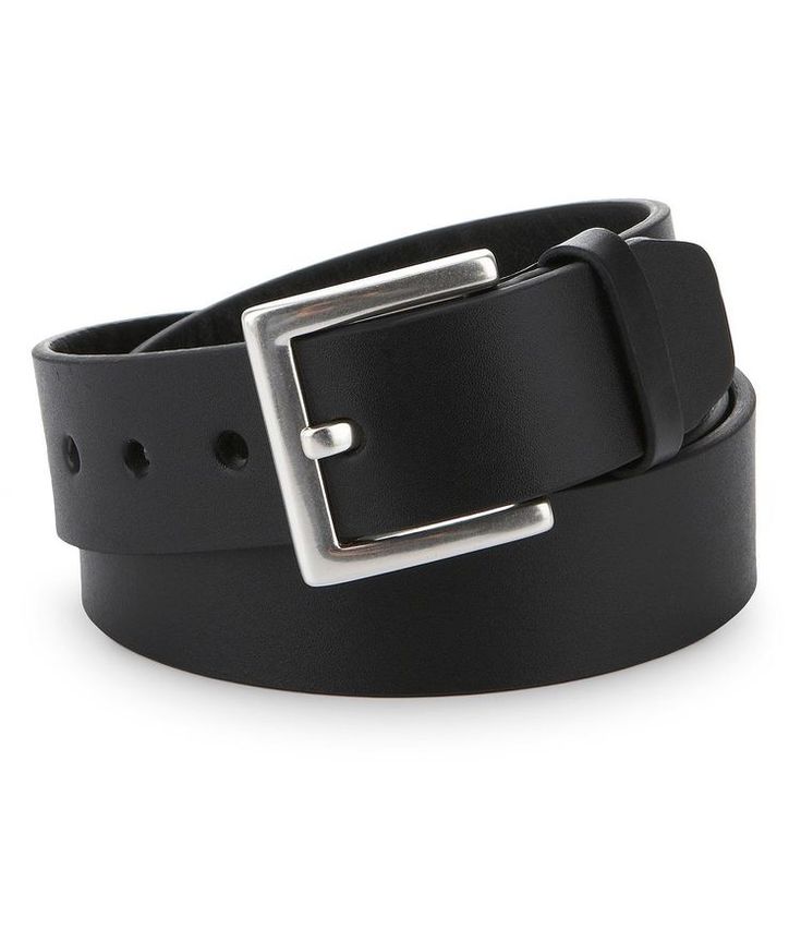 Men Black leather belt